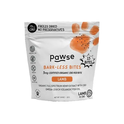 1ea 15pc Pawse 75mg Lamb Bark-Less Bites - Dog/Cat Supplements